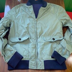 Scotch light Green and royal blue reversible Bomber Jacket